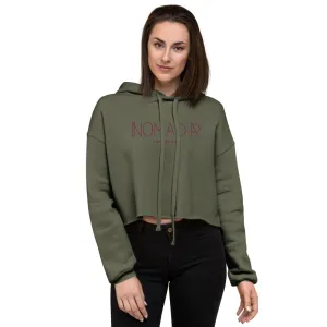 "Nomad'r- BURGUNDY" Crop Hoodie