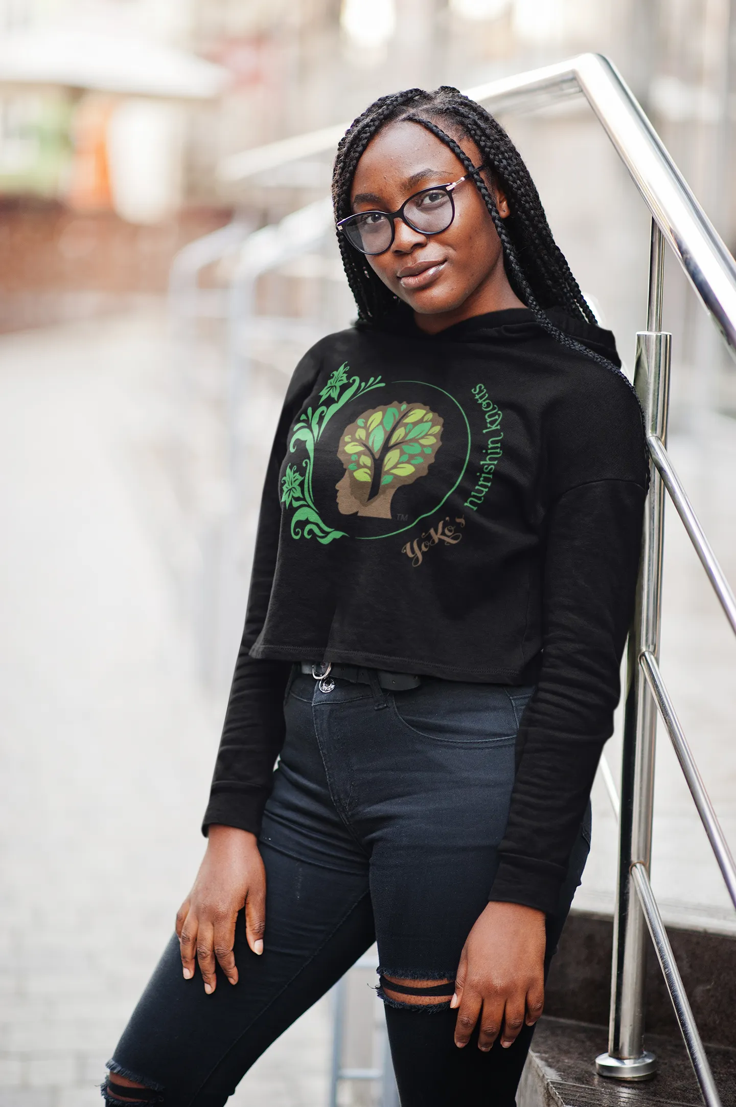 "Nurishin Knotts Cropped Hoodie