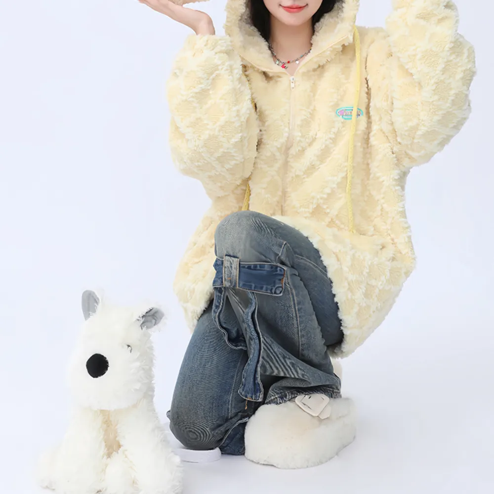 Rabbit Ears Lamb Wool Coat