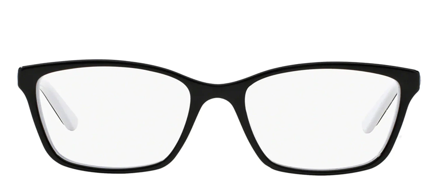 Ralph Lauren RA 7044 1139 Cat-Eye Plastic Black Eyeglasses with Logo Stamped Demo Lens