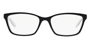 Ralph Lauren RA 7044 1139 Cat-Eye Plastic Black Eyeglasses with Logo Stamped Demo Lens