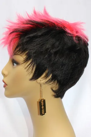 Razor Blade with Chain Earrings