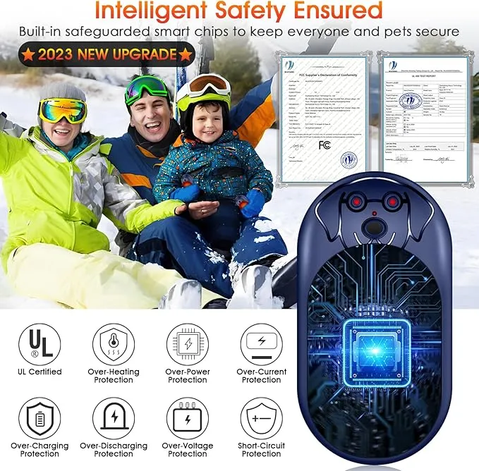 Rechargeable Hand Warmers 6000mAh Portable: Aleath Warm Gifts for Outdoor Hunting Camping - 2 Pack Electric Hot Handwarmers for Women Men