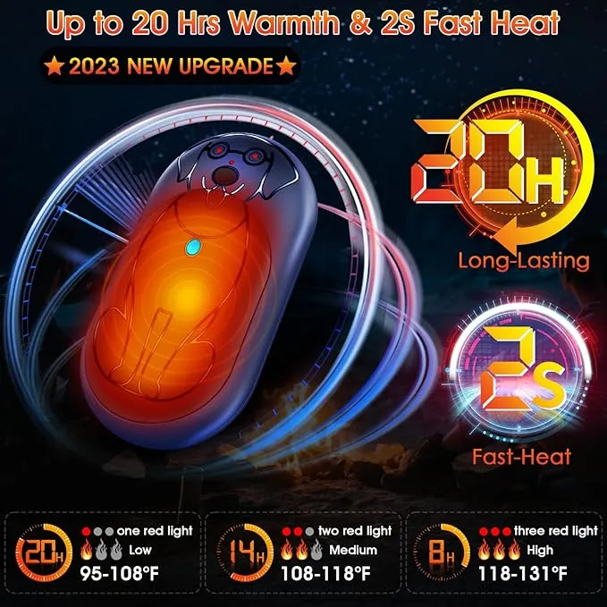 Rechargeable Hand Warmers 6000mAh Portable: Aleath Warm Gifts for Outdoor Hunting Camping - 2 Pack Electric Hot Handwarmers for Women Men