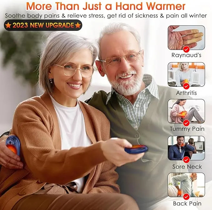 Rechargeable Hand Warmers 6000mAh Portable: Aleath Warm Gifts for Outdoor Hunting Camping - 2 Pack Electric Hot Handwarmers for Women Men