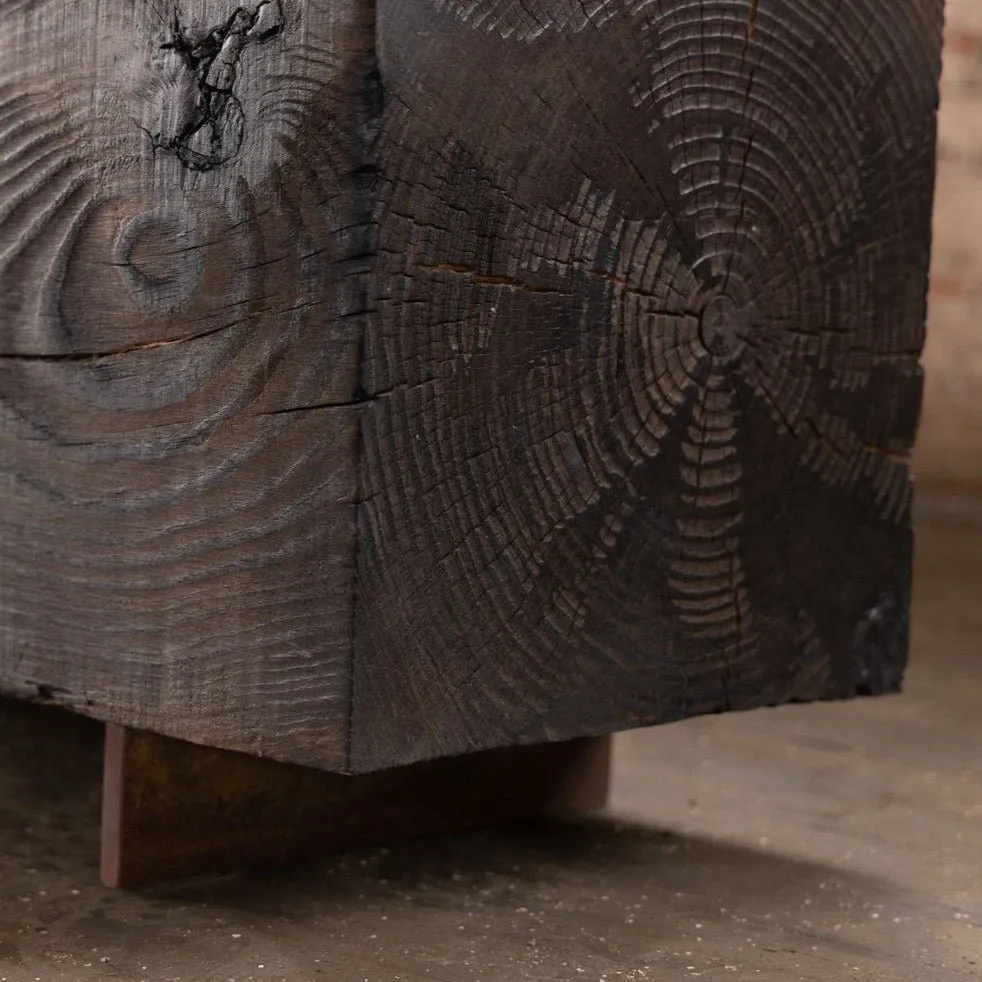Reclaimed Wood Beam Bench with Back | Valley Beam Bench