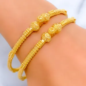Refined Graceful 22k Gold Pipe Bangles