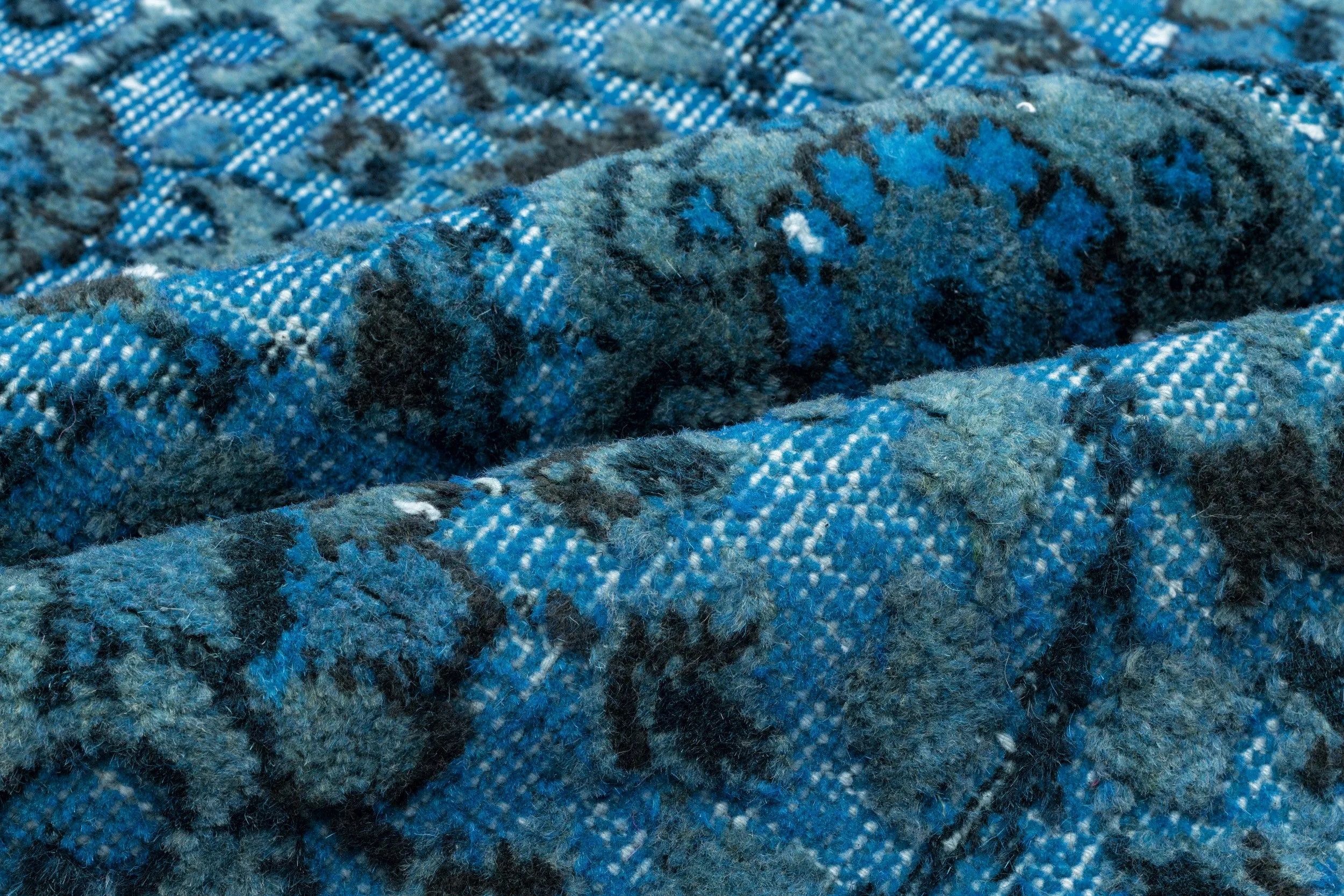 Retro Design Stone Blue Over Dyed Carved Rug 5'6'' x 9'7'' ft 168 x 292 cm