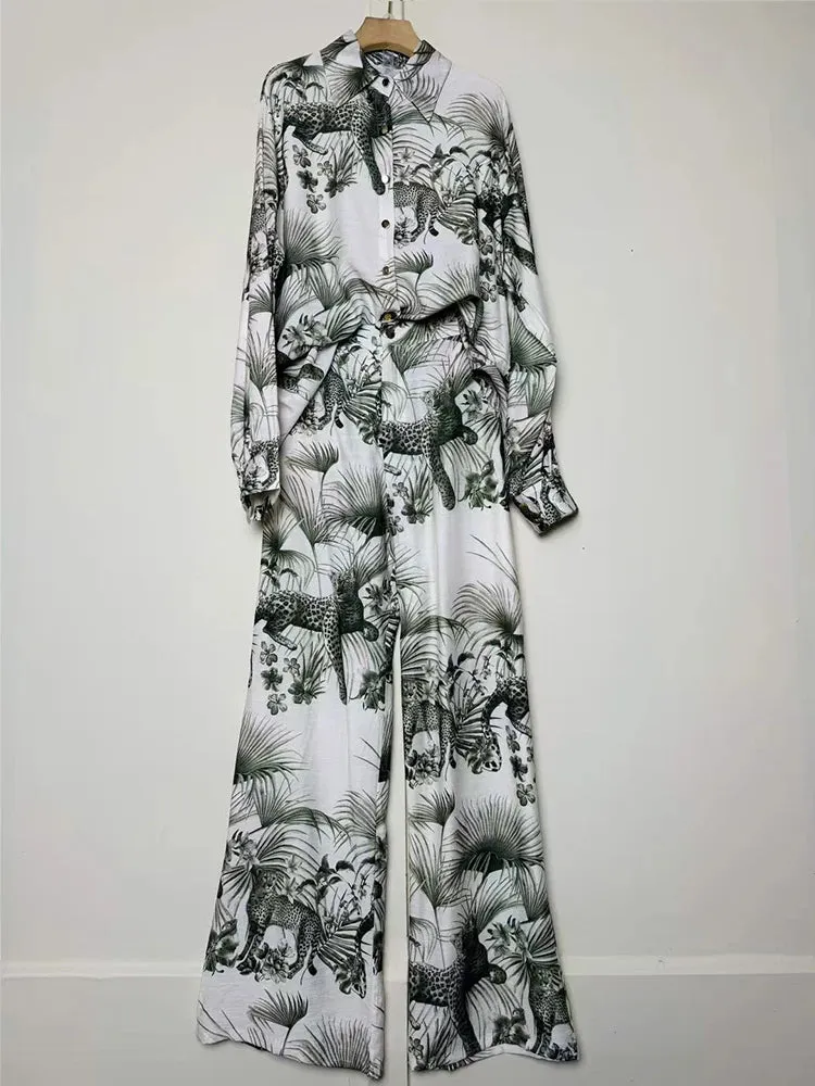 Retro Geometric Print Two-piece set
