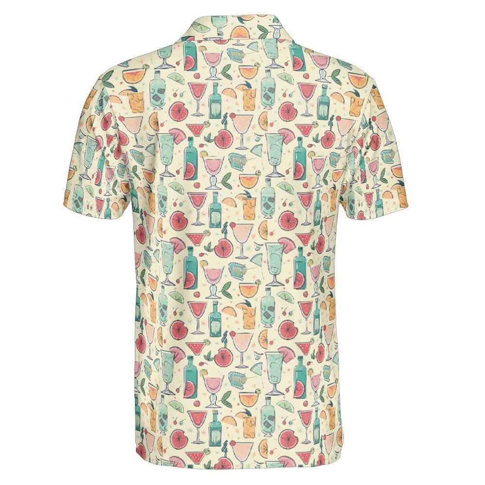 Retro Groovy Cocktail Men's Polo