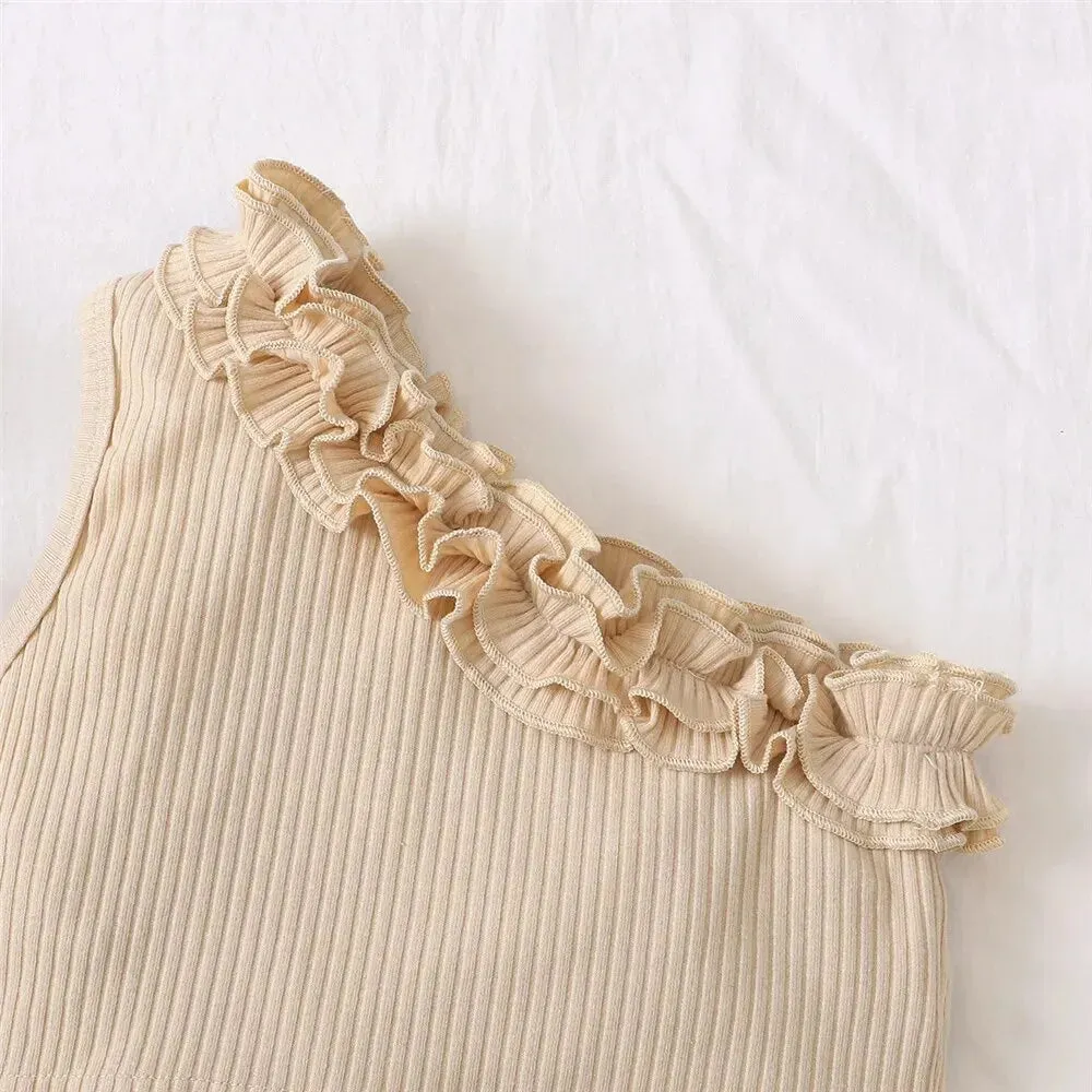 Retro Off-Shoulder Top Flowers Skirt
