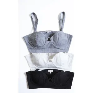 Rib Solid Cami Bra