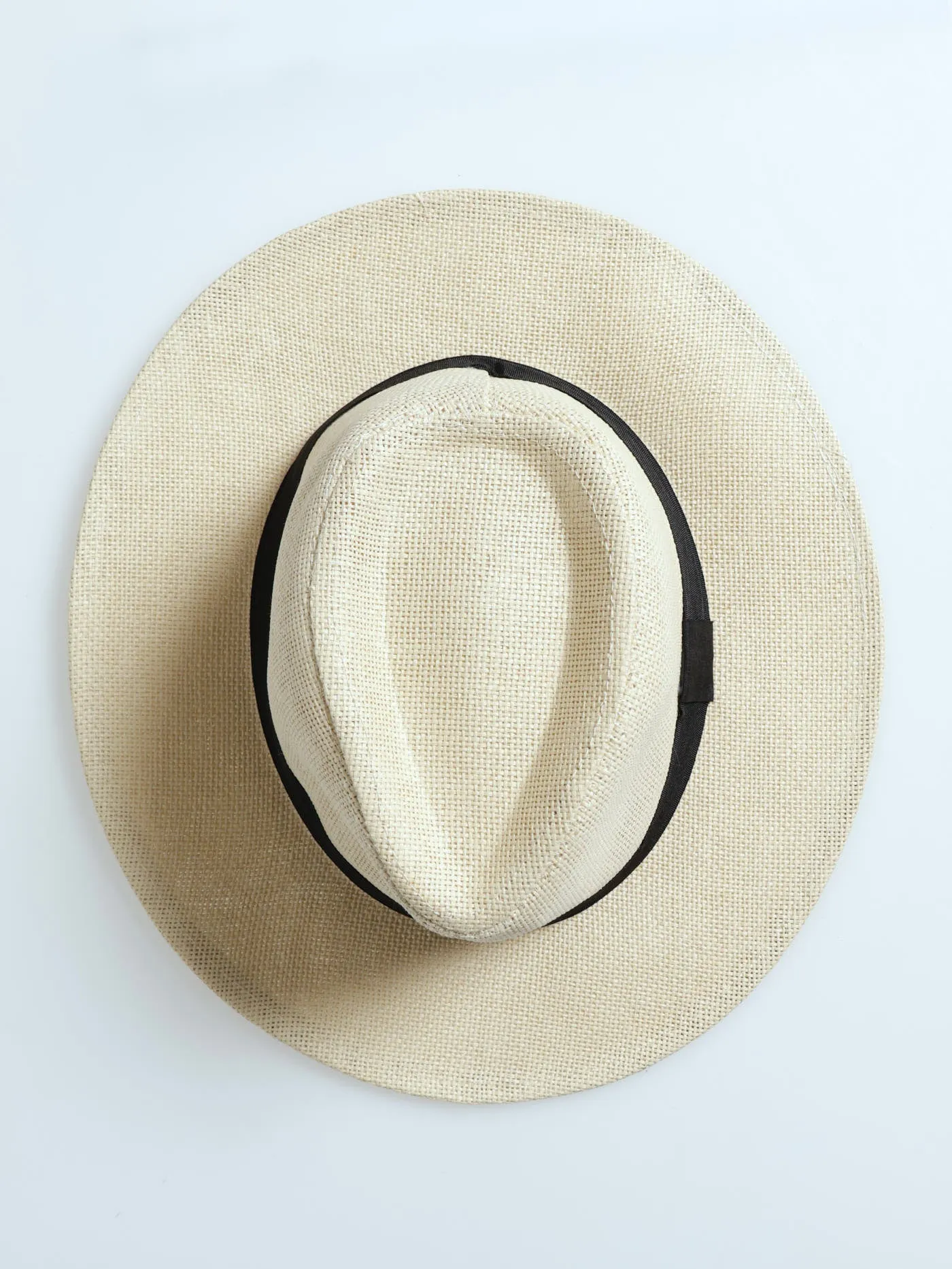 Ribbon Panama Hat - Natural/ Black
