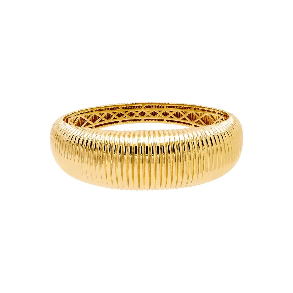 Ridged Snake Chain Graduated Bangle Bracelet
