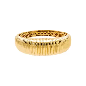 Ridged Snake Chain Graduated Bangle Bracelet
