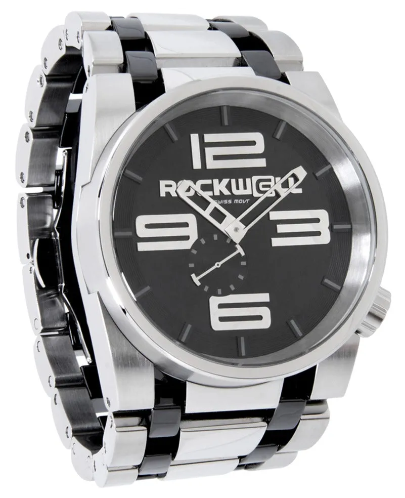 ROCKWELL THE 50mm WATCH SILVER BLACK CERAMIC