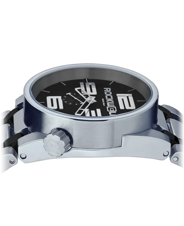 ROCKWELL THE 50mm WATCH SILVER BLACK CERAMIC