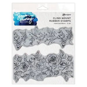 Rose Borders Cling Mount Rubber Stamps Simon Hurley HUR87953