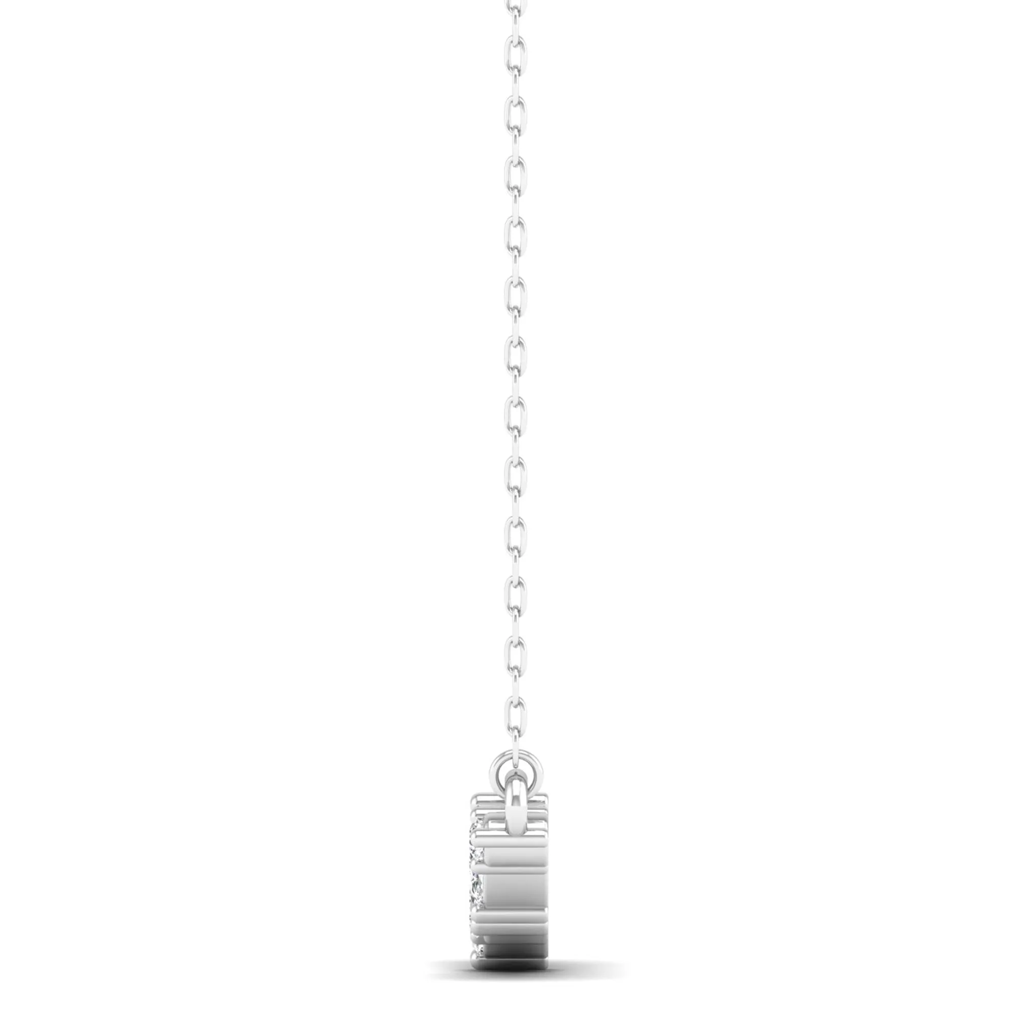 Round and Pear Diamond Bar Necklace
