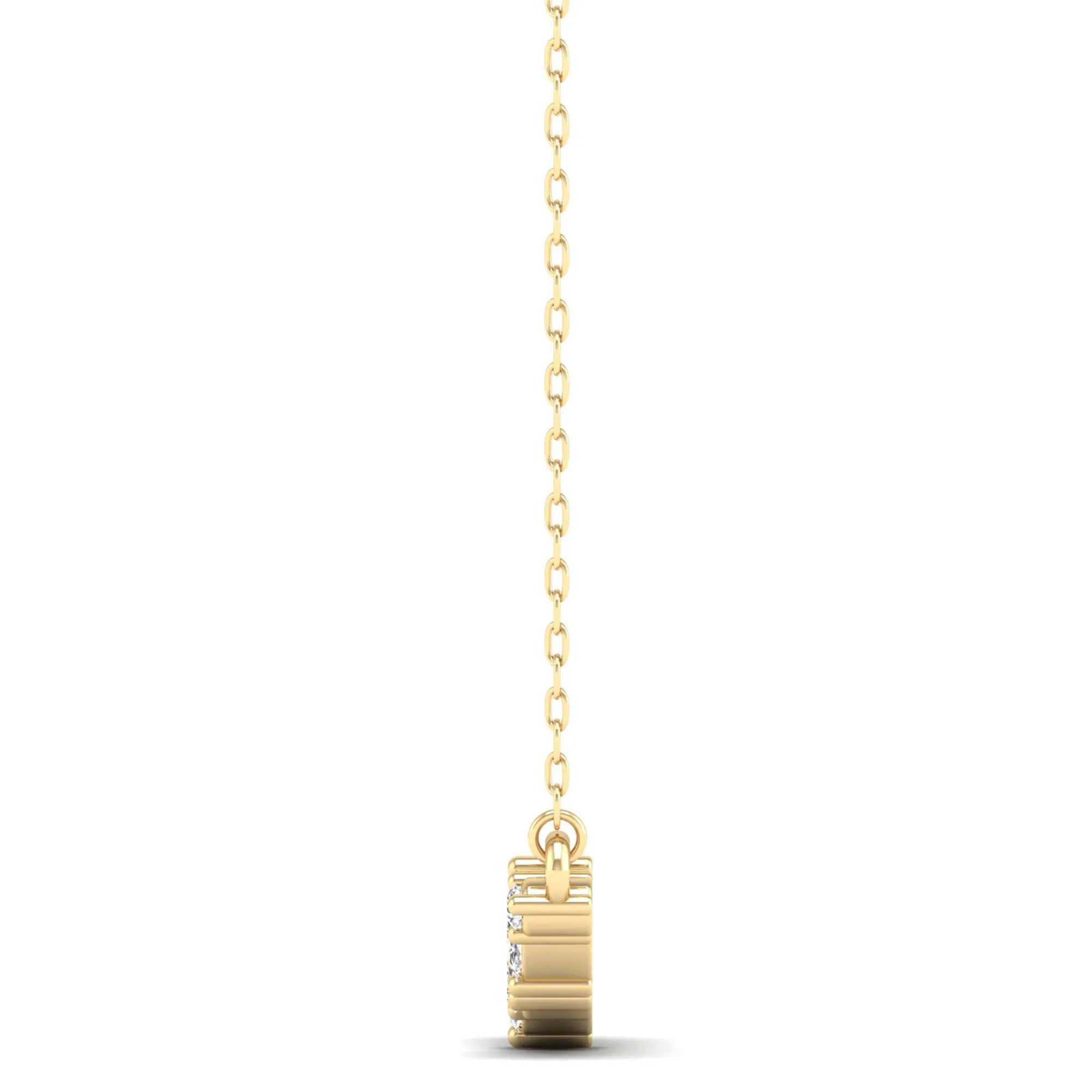 Round and Pear Diamond Bar Necklace