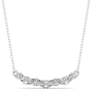 Round and Pear Diamond Bar Necklace