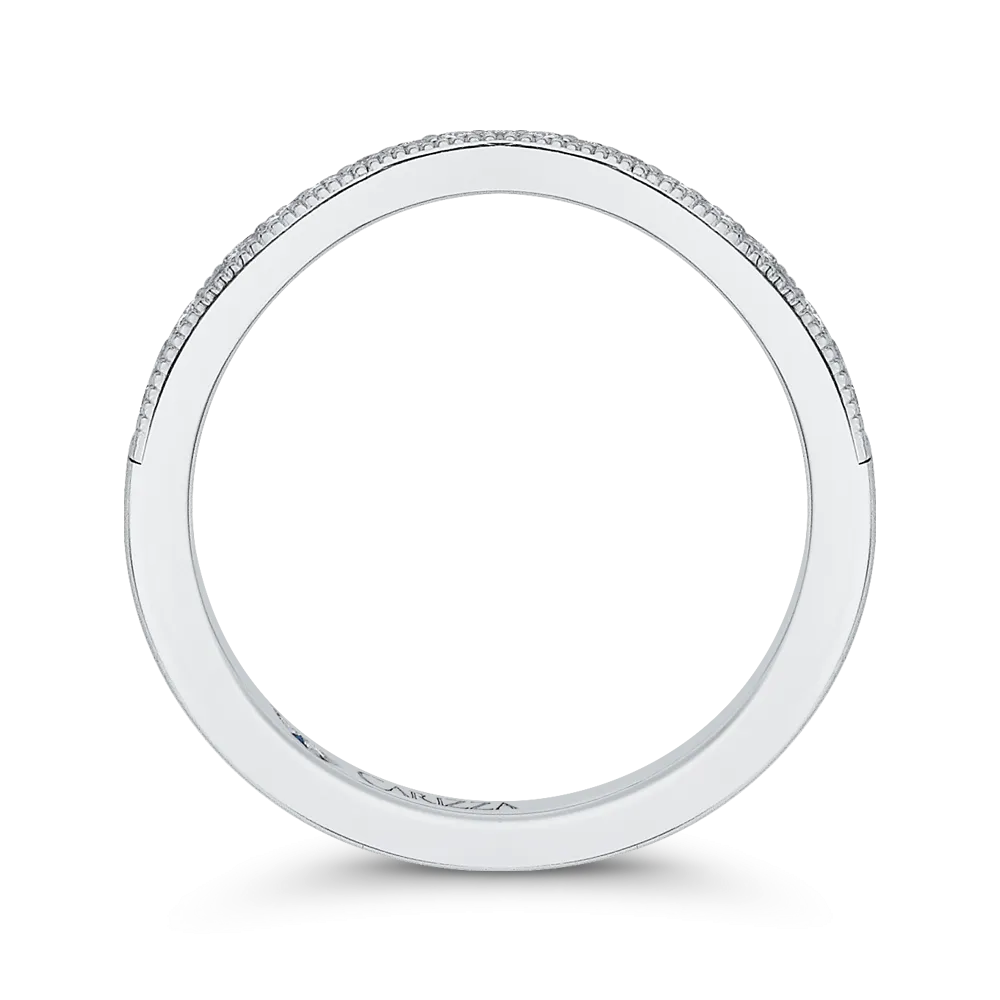 Round Diamond Wedding Band in 14K White Gold