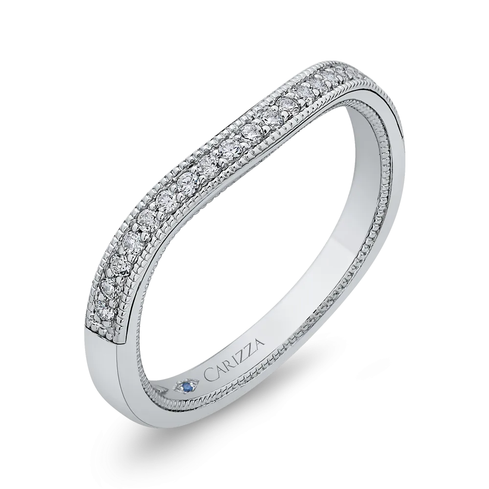 Round Diamond Wedding Band in 14K White Gold