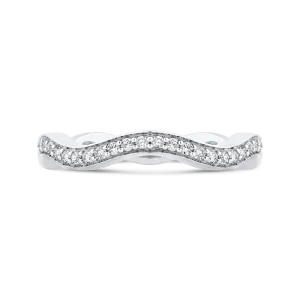 Round Diamond Wedding Band in 14K White Gold