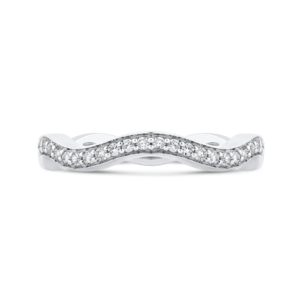 Round Diamond Wedding Band in 14K White Gold