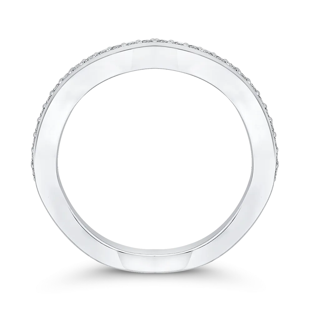 Round Diamond Wedding Band in 14K White Gold