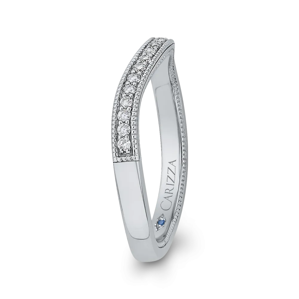 Round Diamond Wedding Band in 14K White Gold