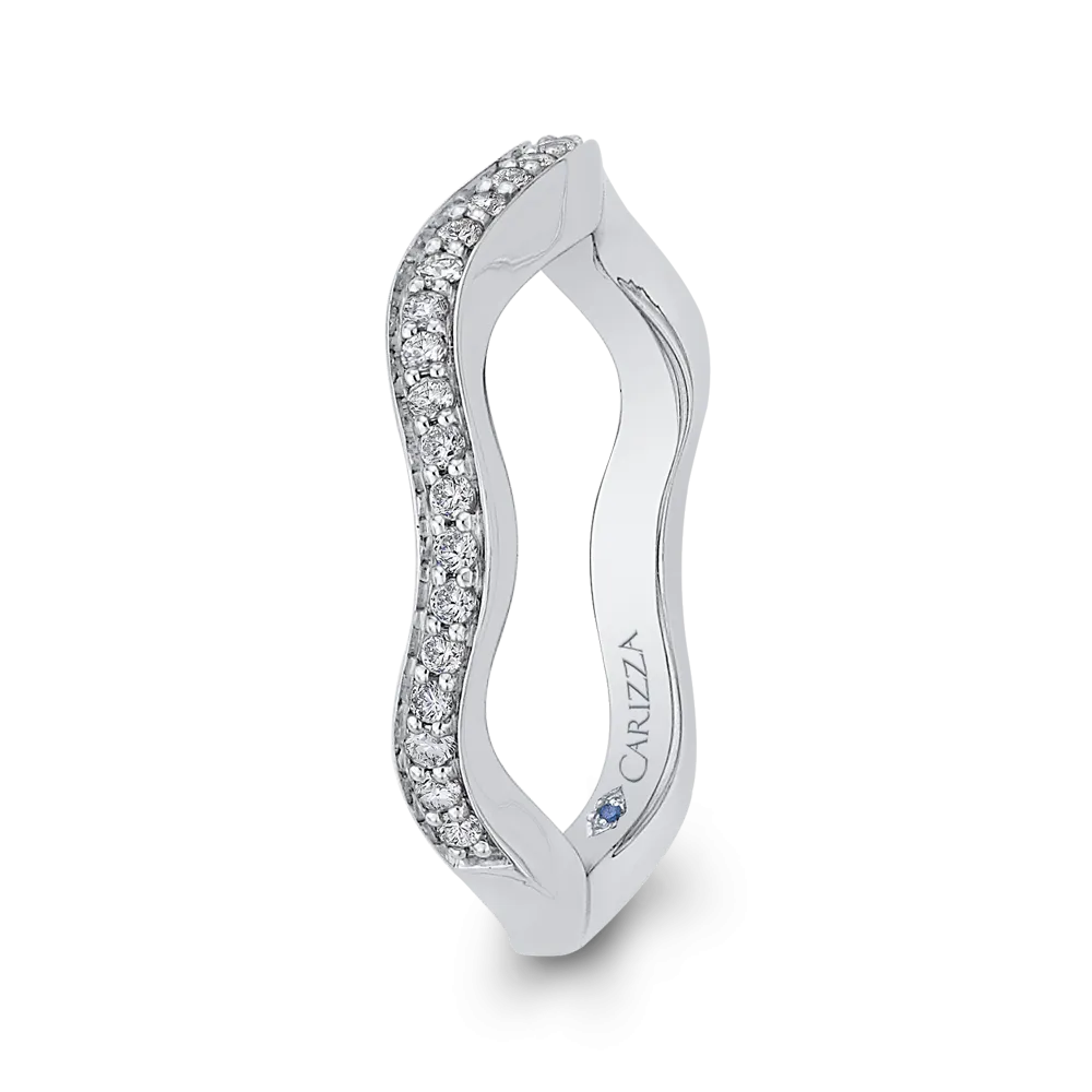 Round Diamond Wedding Band in 14K White Gold