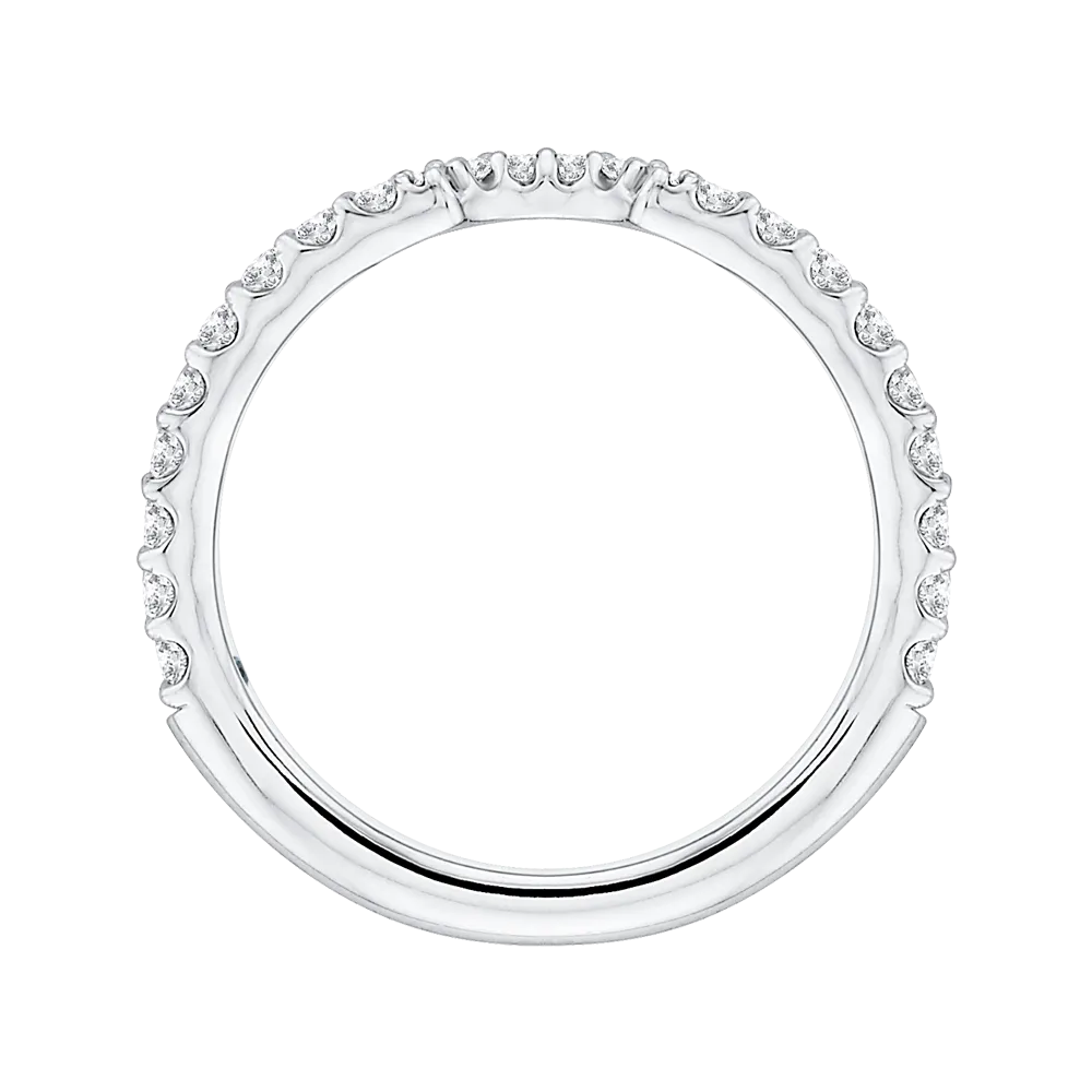 Round Diamond Wedding Band in 14K White Gold