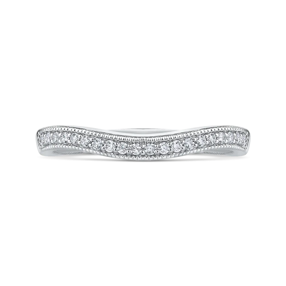 Round Diamond Wedding Band in 14K White Gold