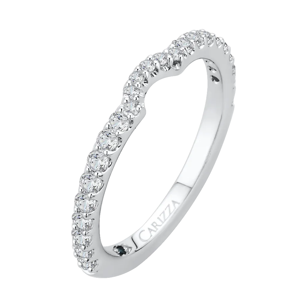 Round Diamond Wedding Band in 14K White Gold