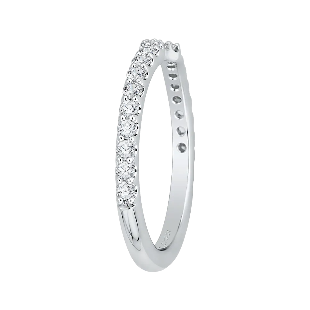 Round Diamond Wedding Band in 14K White Gold