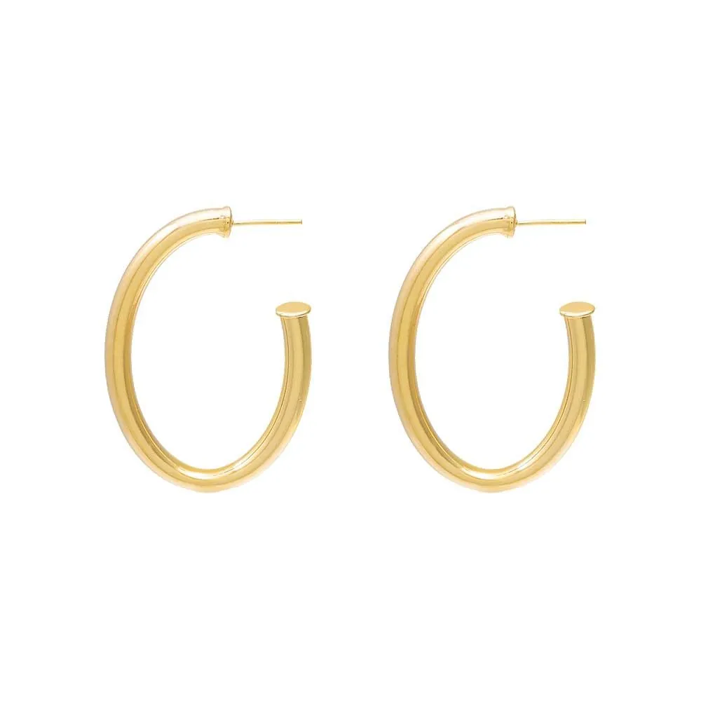 Round Oval Hoop Earring