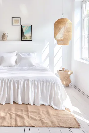 Ruffle bedskirt - white