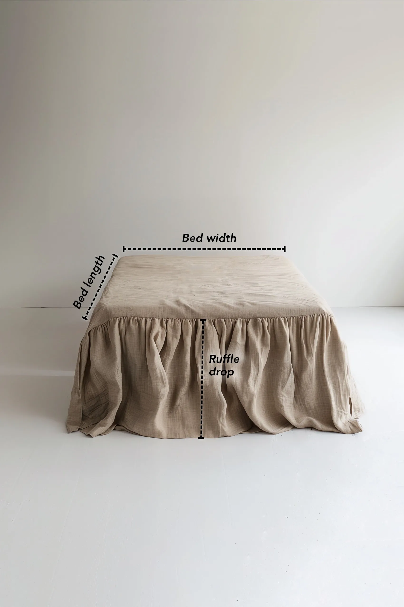 Ruffle bedskirt - white