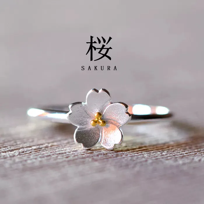 Sakura Silver Ring