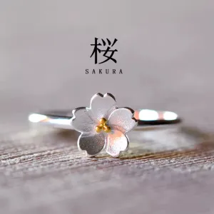 Sakura Silver Ring