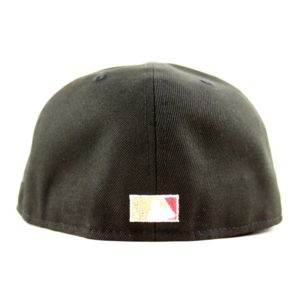San Francisco Giants Tell It Goodbye patch New Era 59Fifty Fitted Hat (Black WoodLand Camo Green Under Brim)