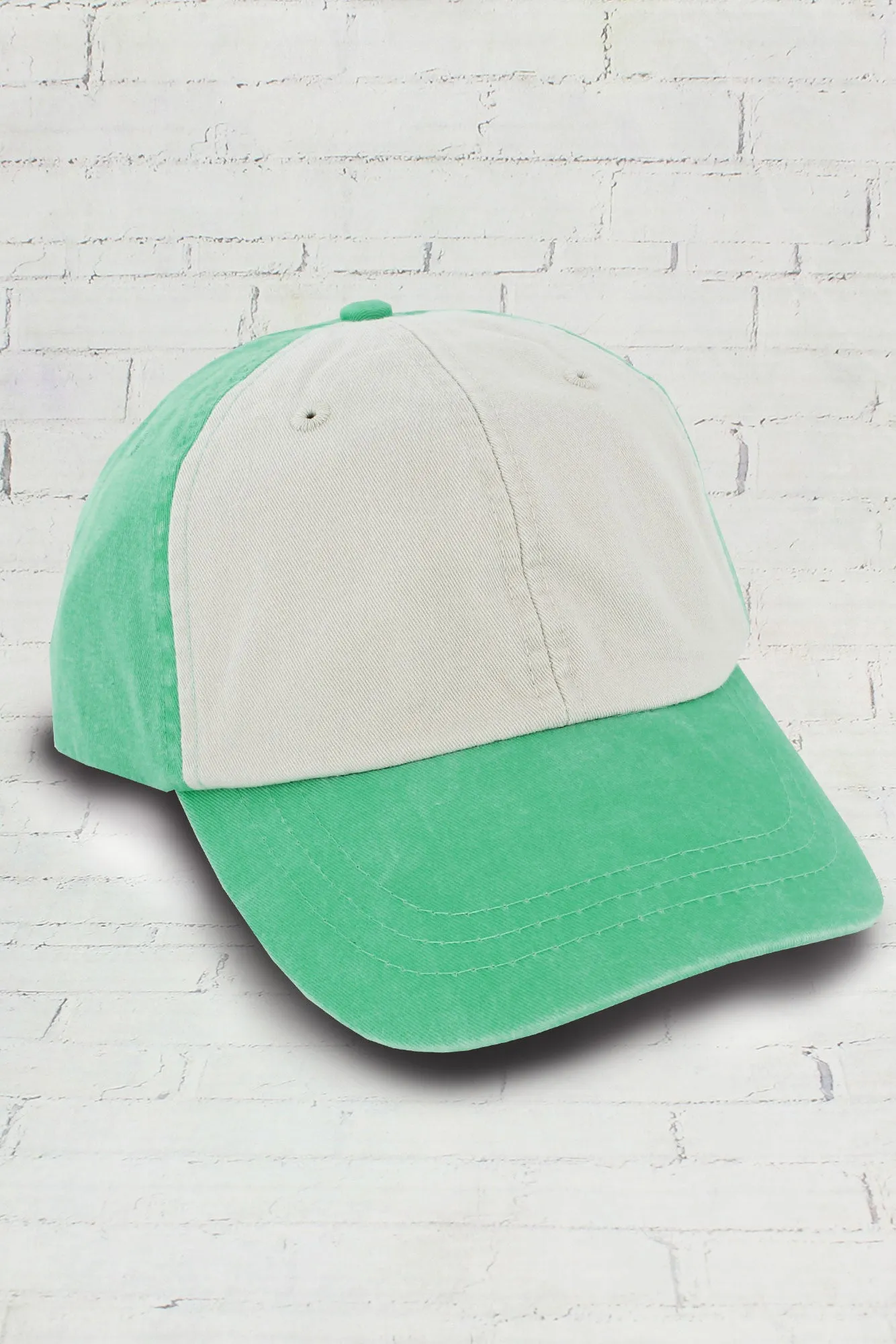 Seafoam and Ivory Colorblock Cap
