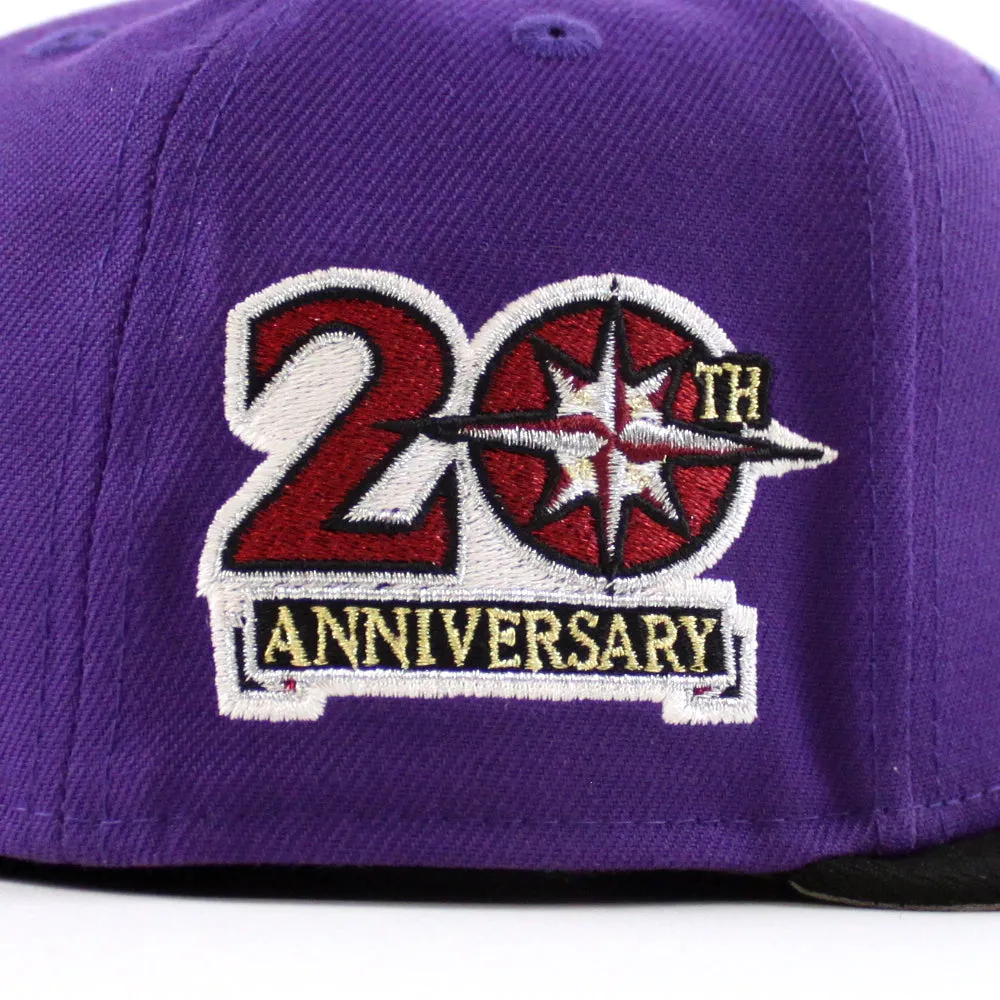 Seattle Mariners 20th Anniversary New Era 59Fifty Fitted Hat (Purple Black Gray Under Brim)