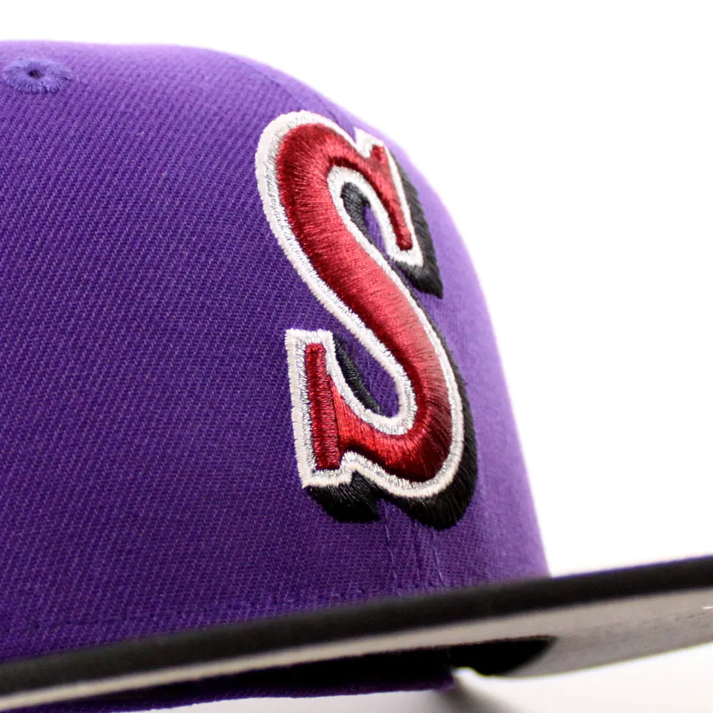 Seattle Mariners 20th Anniversary New Era 59Fifty Fitted Hat (Purple Black Gray Under Brim)