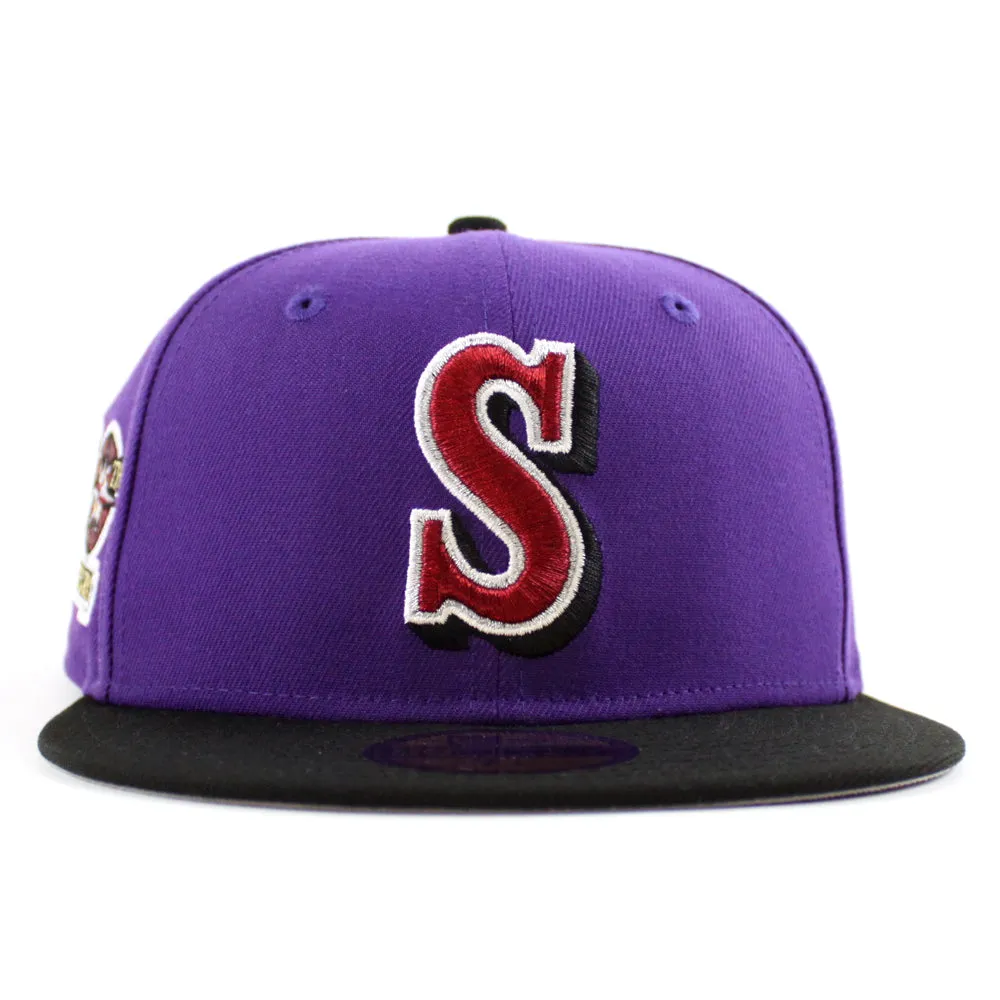 Seattle Mariners 20th Anniversary New Era 59Fifty Fitted Hat (Purple Black Gray Under Brim)
