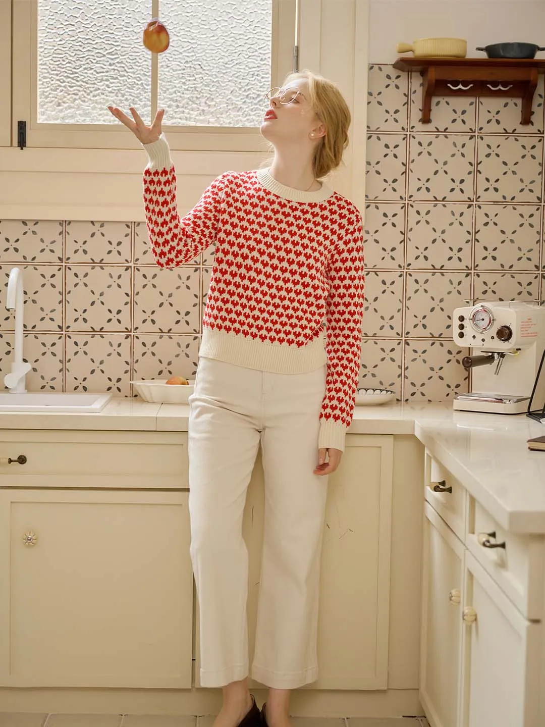 Serenity Contrast Round Neck Sweetheart Sweater
