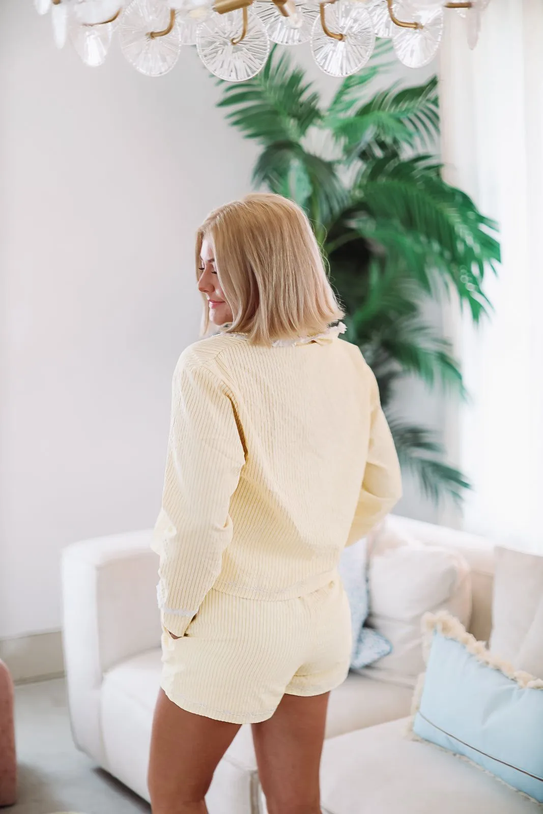 Set on You Stripe and Bow Set - Yellow