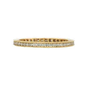 Sethi Couture 18K Yellow Gold Channel White Diamond Eternity Band - Size 6