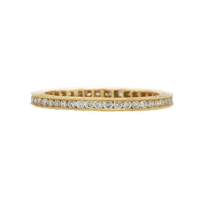 Sethi Couture 18K Yellow Gold Channel White Diamond Eternity Band - Size 6